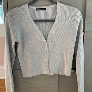 Cropped Grey Cardigan Brandy Melville